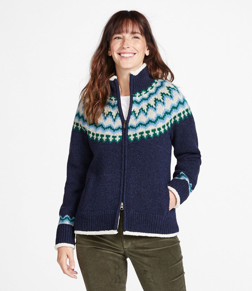 Fleece-Knit Sherpa-Lined Zip Jacket