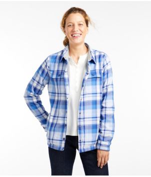 Women's Fleece-Lined Flannel Shirt, Snap-Front Plaid