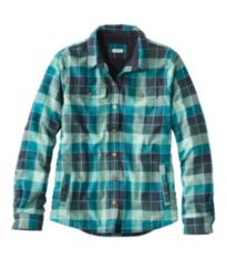 Women s Fleece Lined Flannel Hoodie Plaid Shirts Tops at L.L.Bean