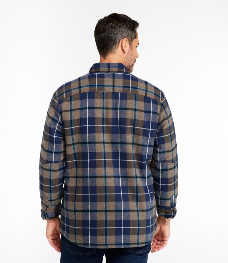 Men's Sherpa-Lined Scotch Plaid Shirt, Slightly Fitted