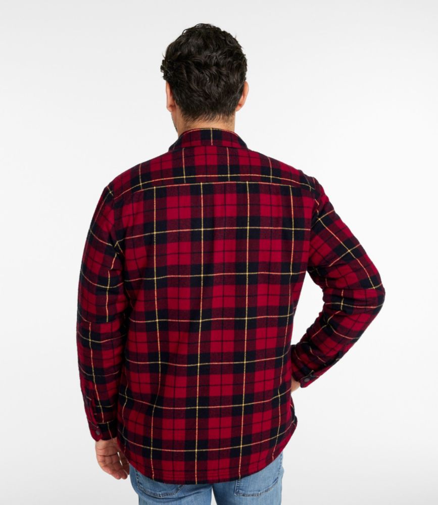 Men's Sherpa-Lined Scotch Plaid Shirt, Slightly Fitted