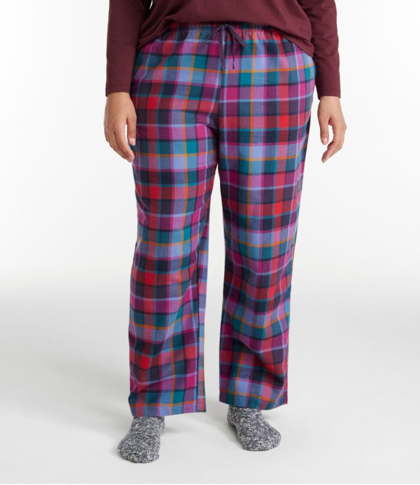 Women's L.L.Bean Flannel Sleep Pants, Plaid, Bright Mariner Plaid, small image number 2