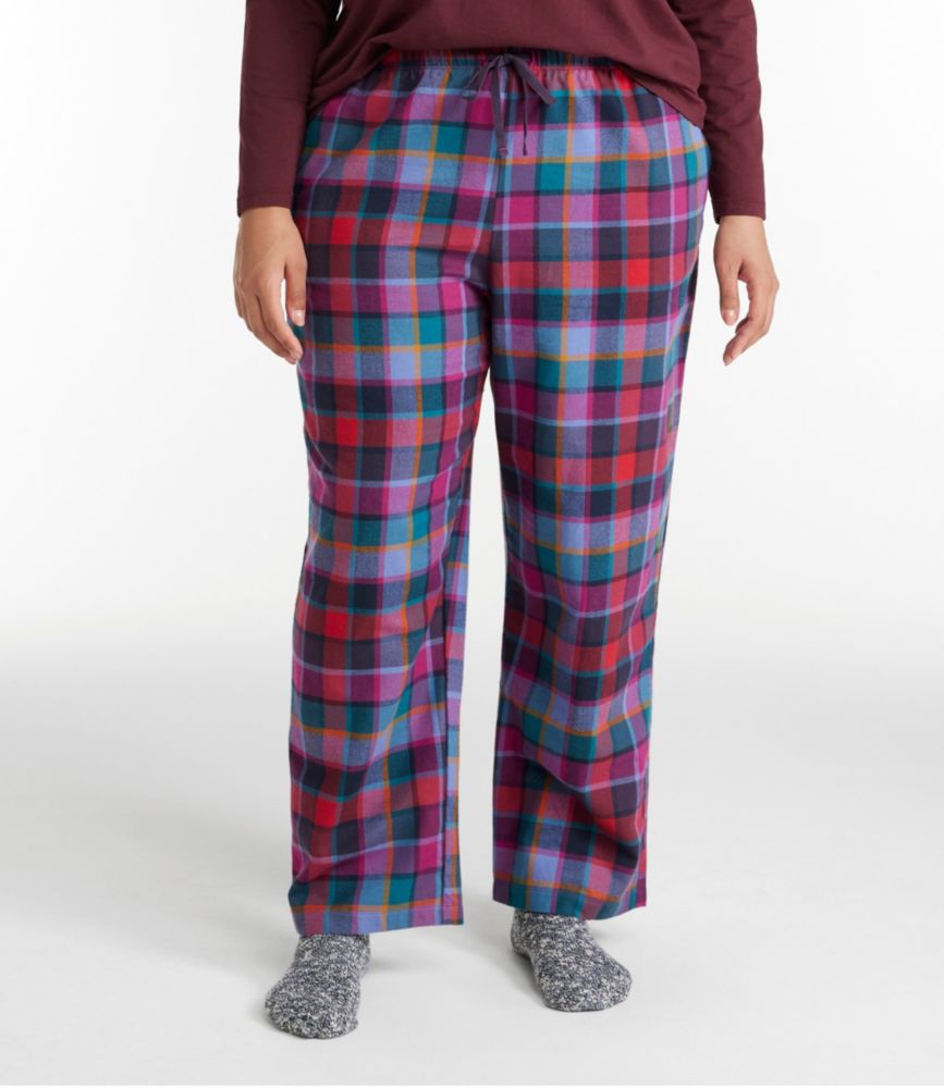 Women's L.L.Bean Flannel Sleep Pants, Plaid, Rich Berry Plaid, small image number 2