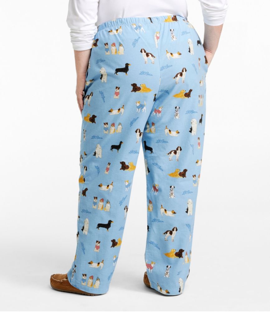 Women's L.L.Bean Flannel Sleep Pants, Print, Classic Navy Birdseye, small image number 3