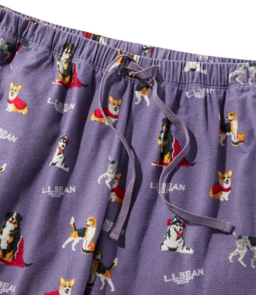 Women's L.L.Bean Flannel Sleep Pants, Print, Blue Mist Icon Dog, small image number 4