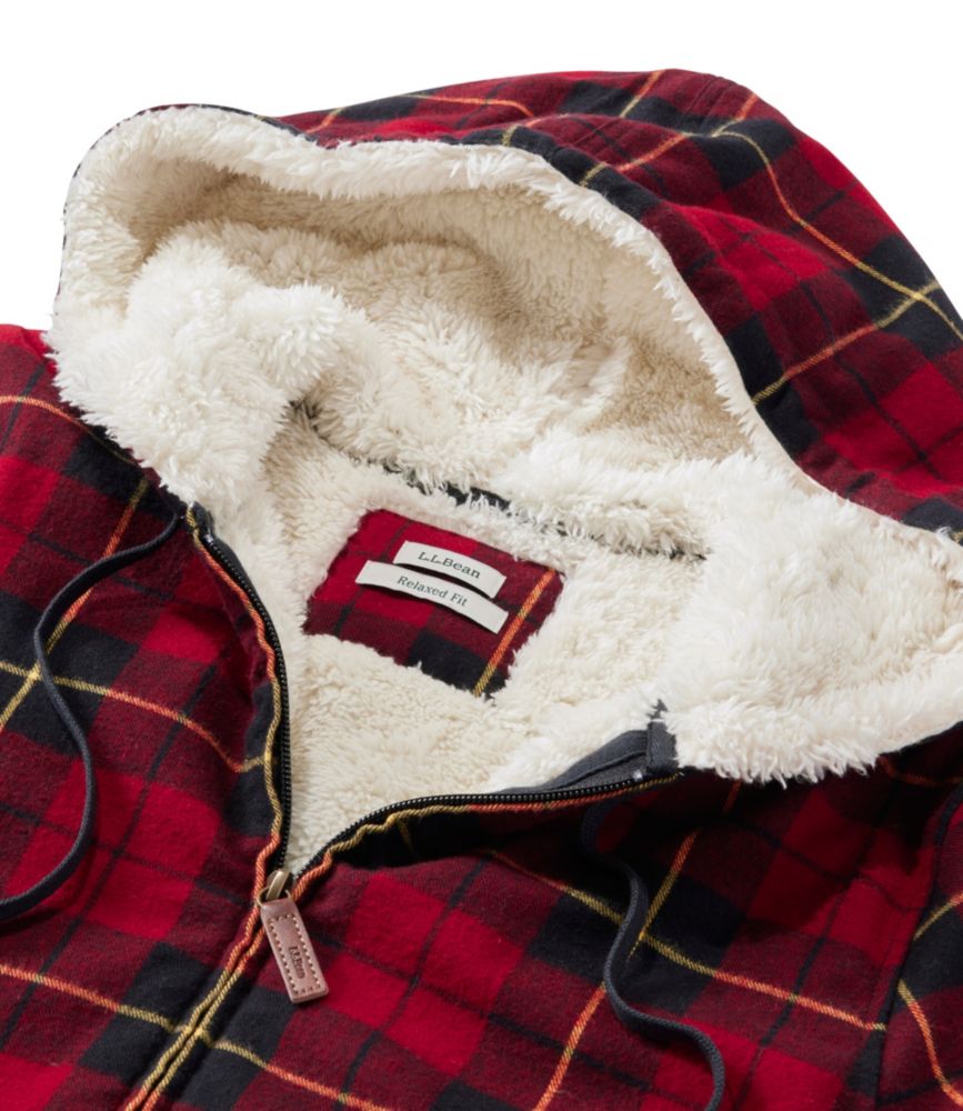 Women's Scotch Plaid Flannel Shirt, Sherpa-Lined Zip Hoodie, Antique Dress Stewart, small image number 4