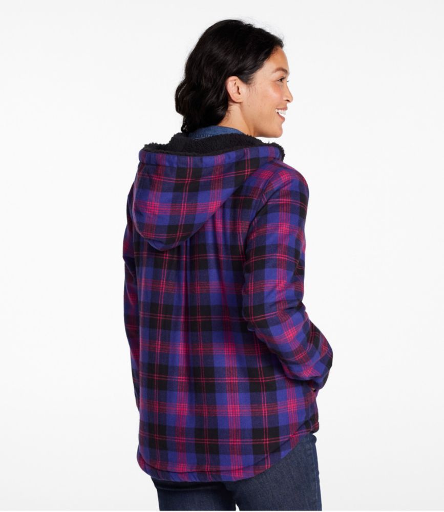 fleece lined flannel hoodie women's