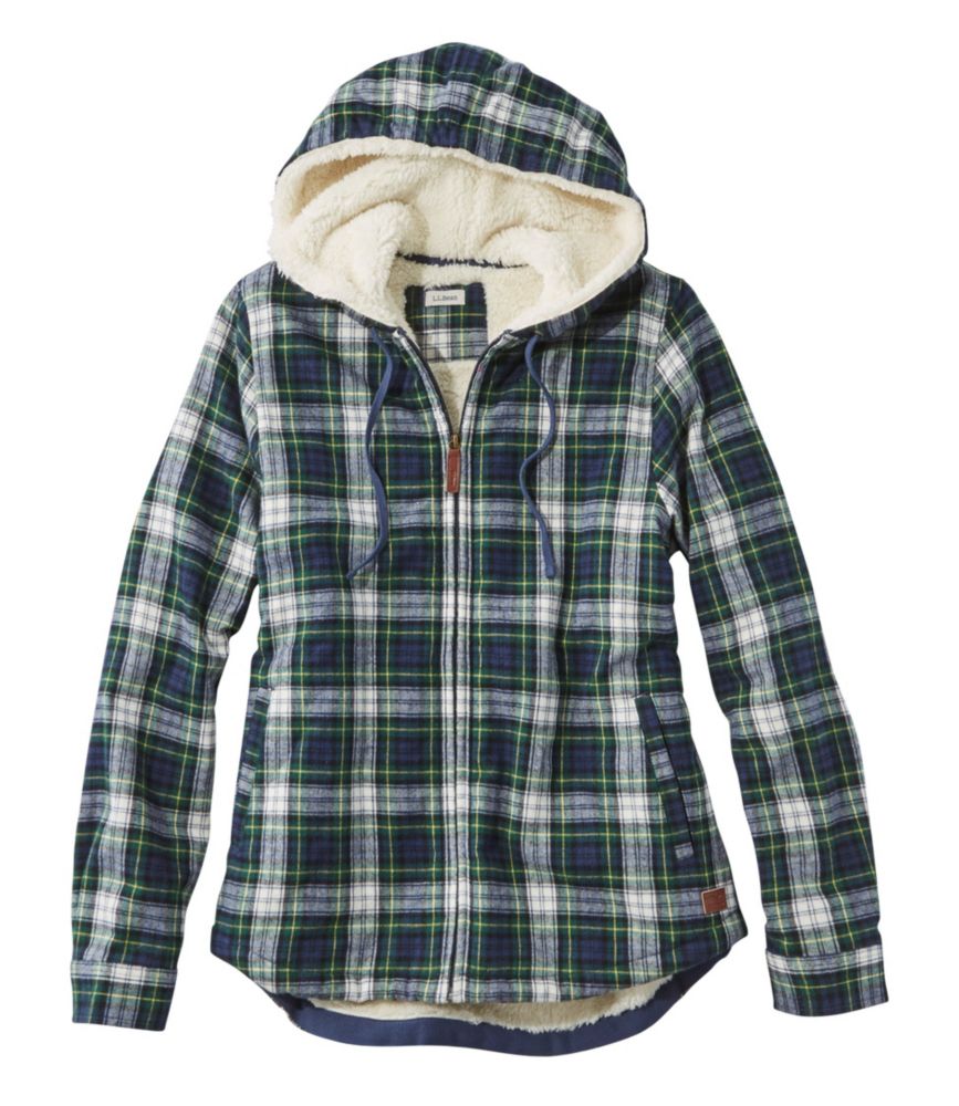 flannel hoodie jacket women's