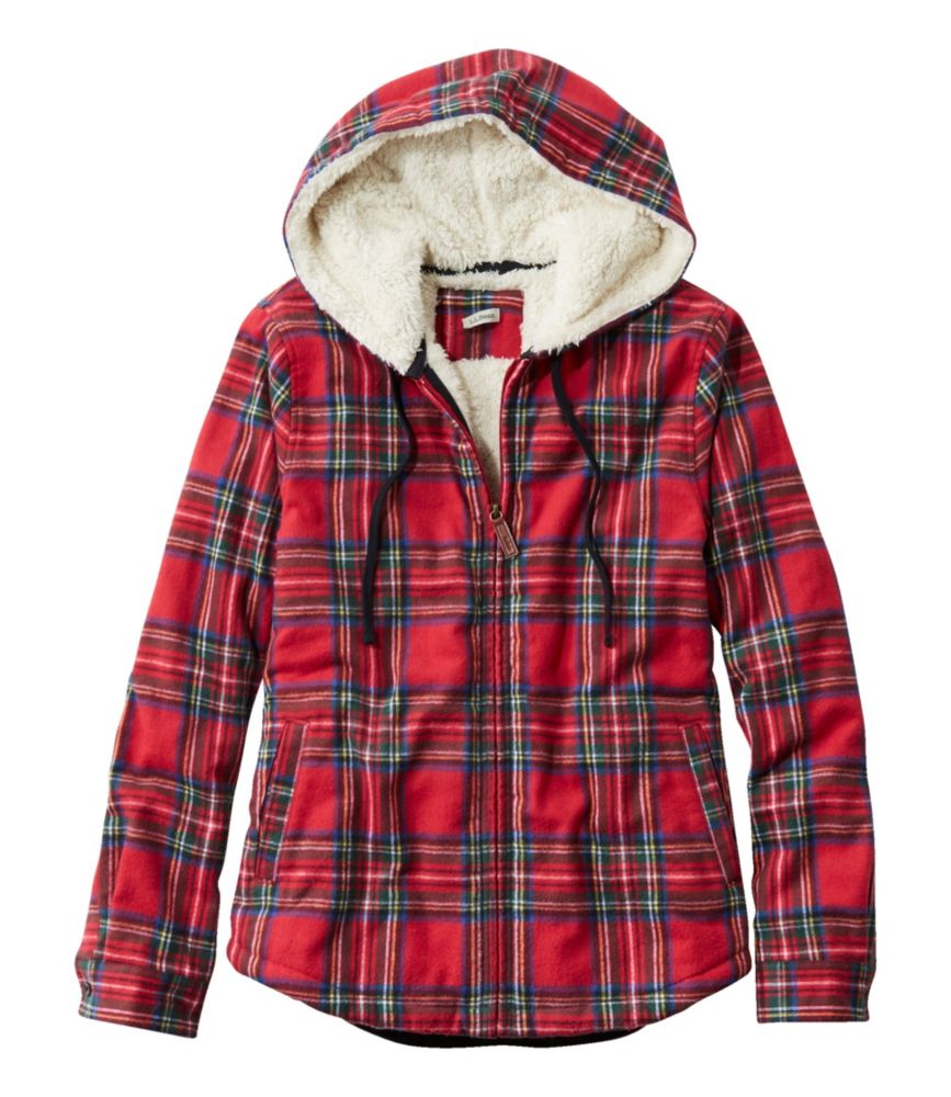 ll bean scotch plaid zip hoodie