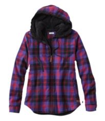 Ll bean fleece store lined flannel hoodie