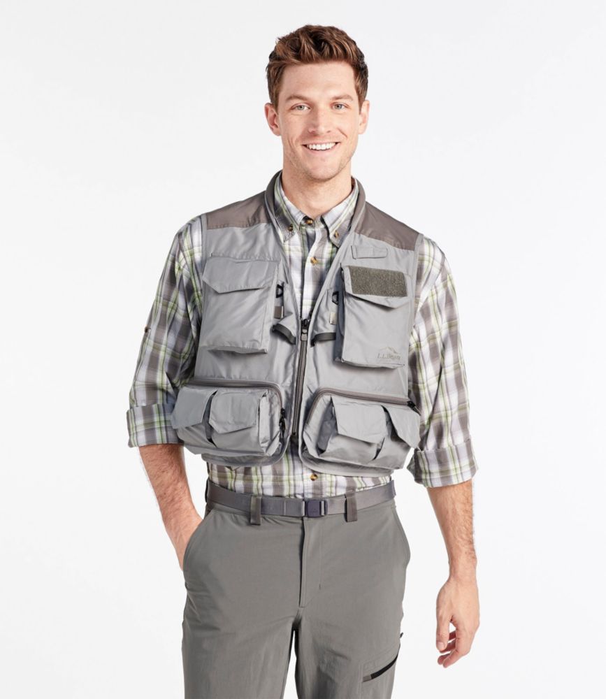 Men's Angler Fishing Vest, Mineral Gray/Asphalt, small image number 2