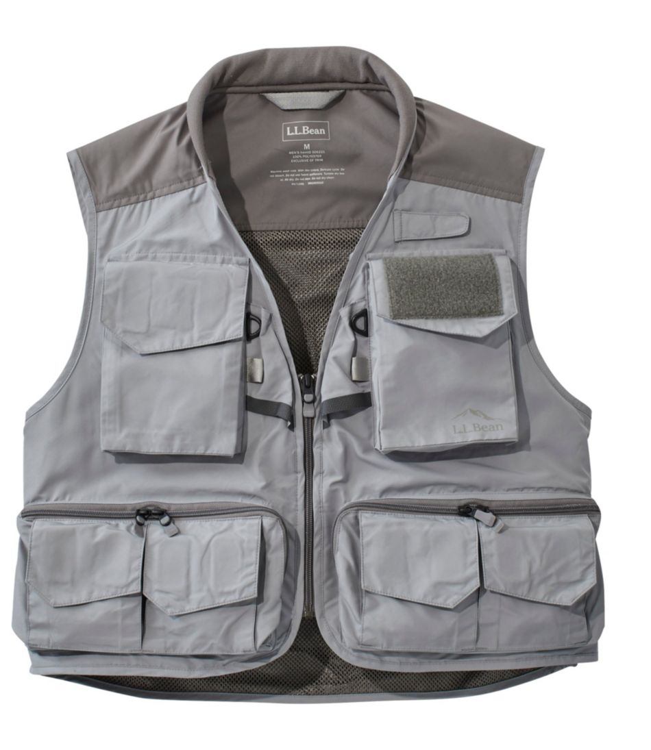 Men's Angler Fishing Vest Mineral Gray/Asphalt Medium, Synthetic Polyester | L.L.Bean