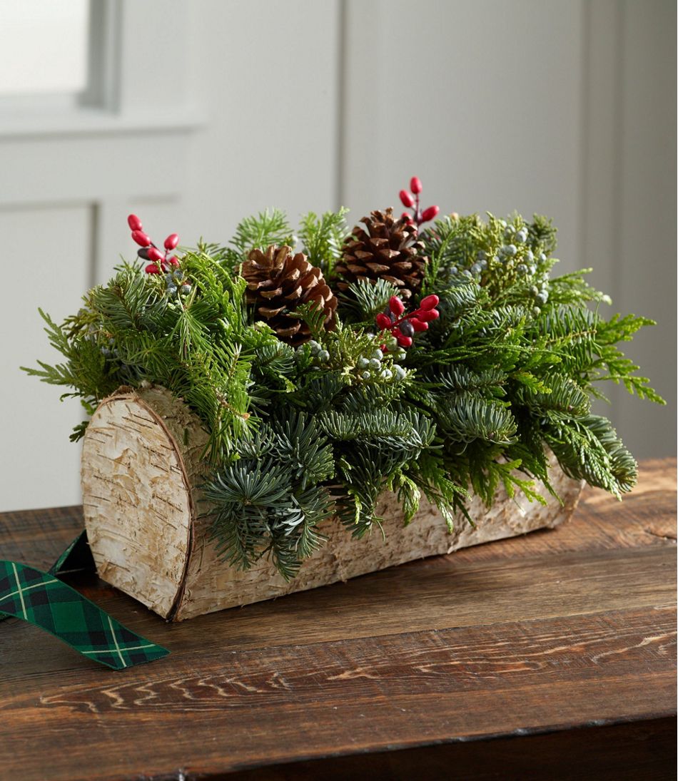 Christmas Yule Log Centerpiece