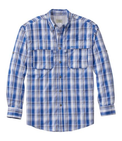 Men's Tropicwear Shirt, Plaid Long-Sleeve | Casual Button-Down Shirts ...