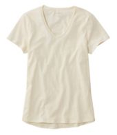 Women's Organic Cotton Tee, Smocked Notch-Neck Short-Sleeve at L.L. Bean