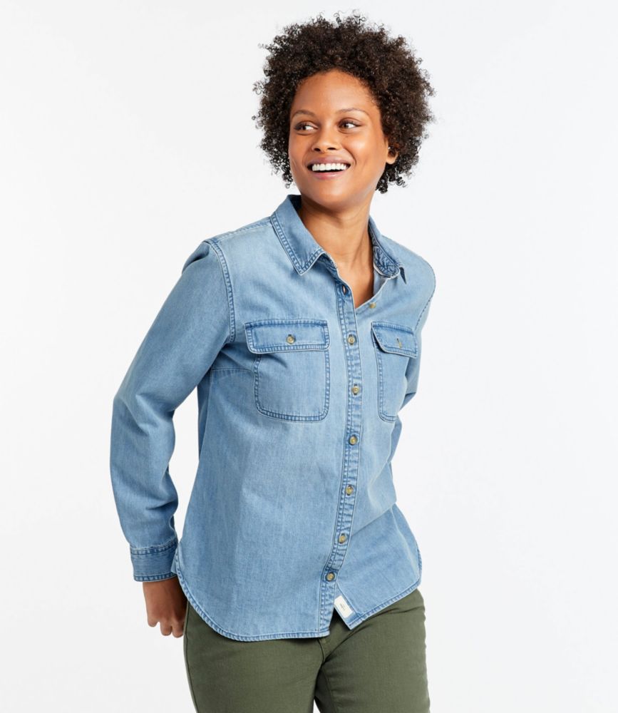 Women\'s L.L. Bean Heritage Washed Denim Shirt, Long-Sleeve | Shirts &  Button-Downs at
