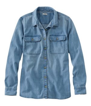 Women's L.L. Bean Heritage Washed Denim Shirt, Long-Sleeve