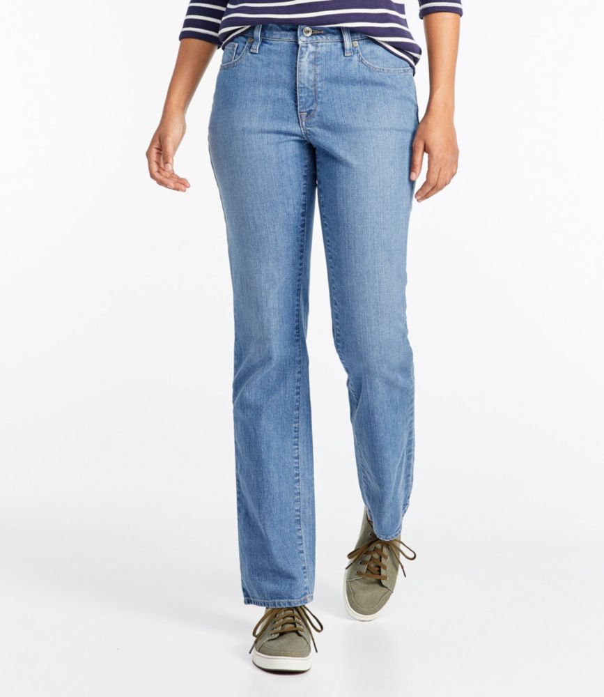 fitted straight leg jeans