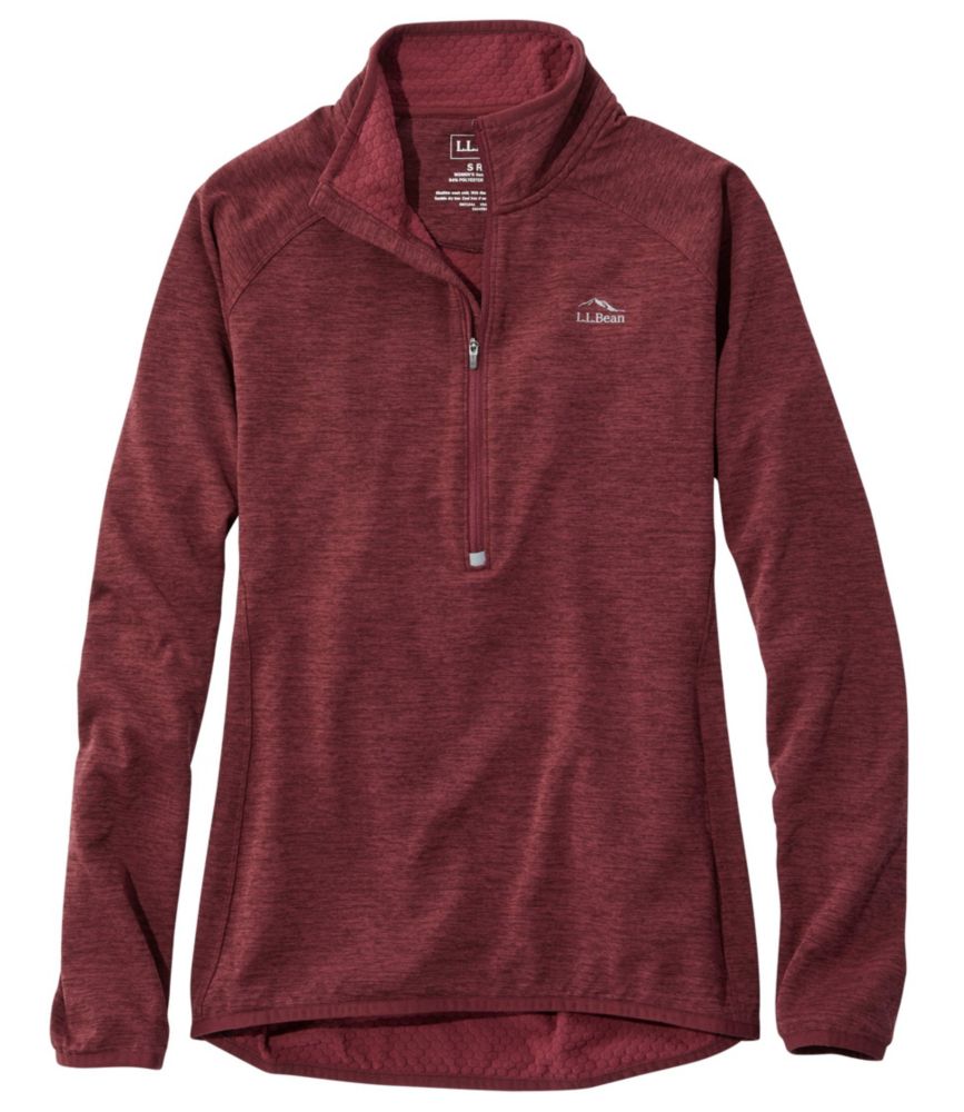 red quarter zip pullover women's