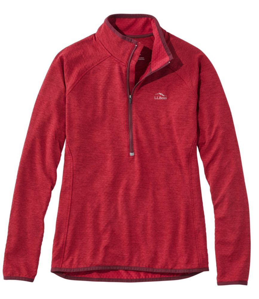 red quarter zip pullover women's