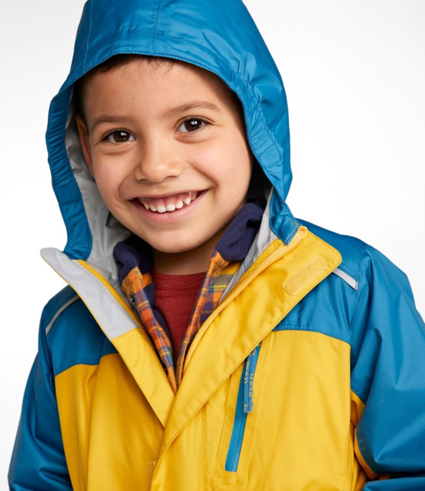 Kids' Trail Model Rain Jacket, Colorblock, Cadet Blue/Ocean Waves, small image number 4