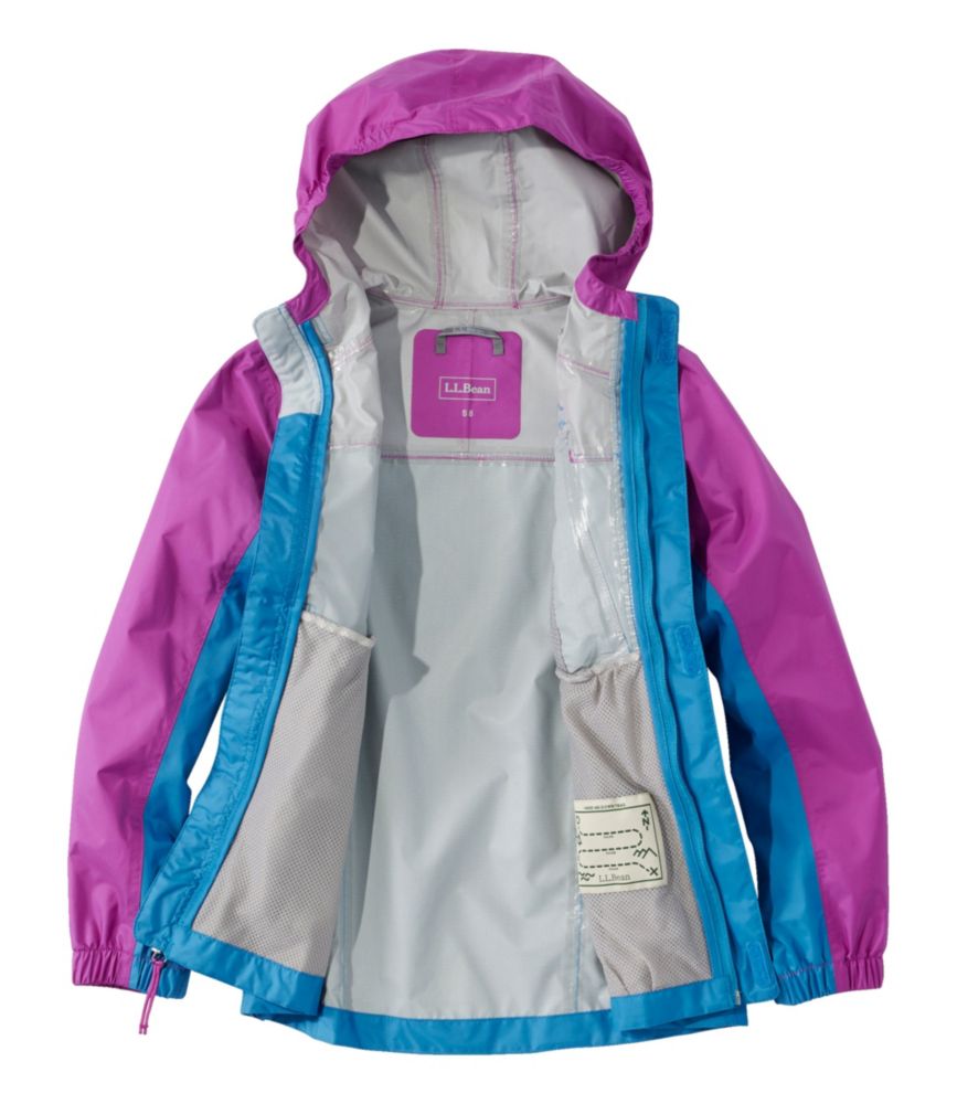 Kids' Trail Model Rain Jacket, Colorblock, Cadet Blue/Ocean Waves, small image number 5