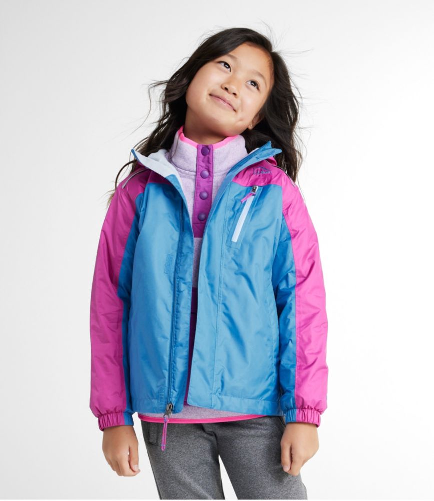 Kids' Trail Model Rain Jacket, Lined, Colorblock, Gray Pebble/Yellow Sun, small image number 2