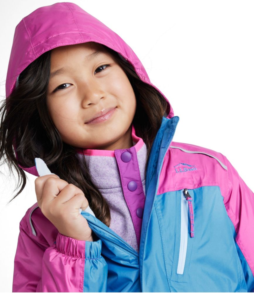 Kids' Trail Model Rain Jacket, Lined, Colorblock, Gray Pebble/Yellow Sun, small image number 4