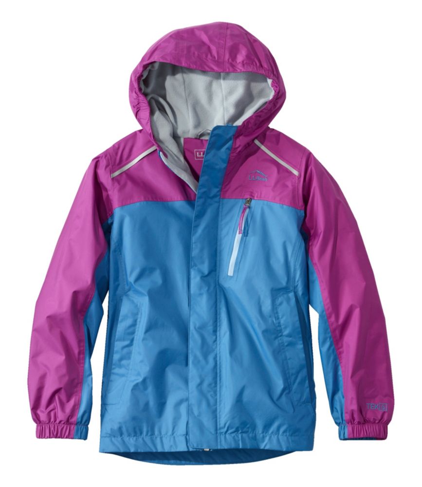 Kids' Trail Model Rain Jacket, Lined, Colorblock, Synthetic Nylon | L.L.Bean
