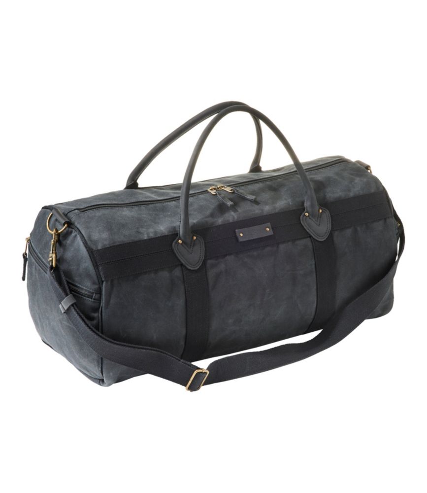 Waxed Canvas Duffle, Medium, Black, small image number 1