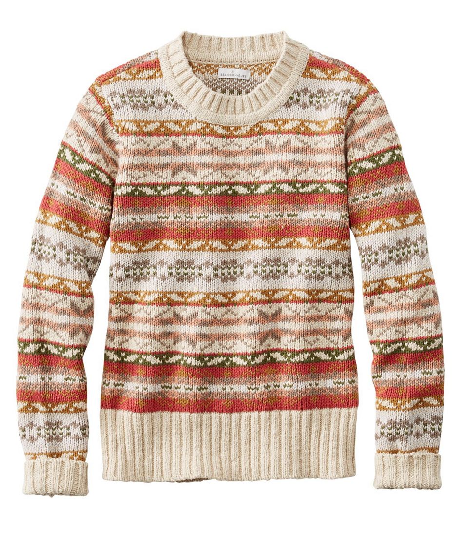 Women's Signature Cotton Slub Sweater, Fair Isle | Sweaters at L.L.Bean