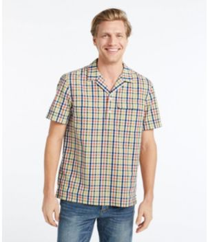 Men's Signature Seersucker Popover Shirt, Short-Sleeve, Plaid