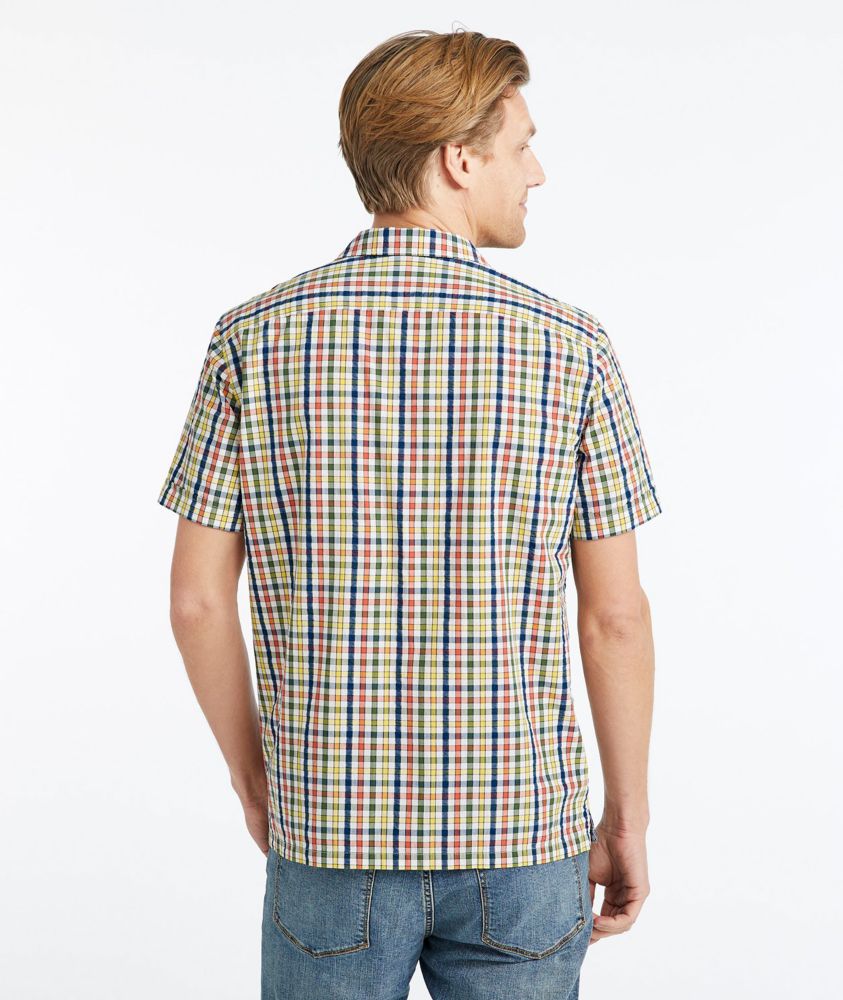 Men's Signature Seersucker Popover Shirt, Short-Sleeve, Plaid