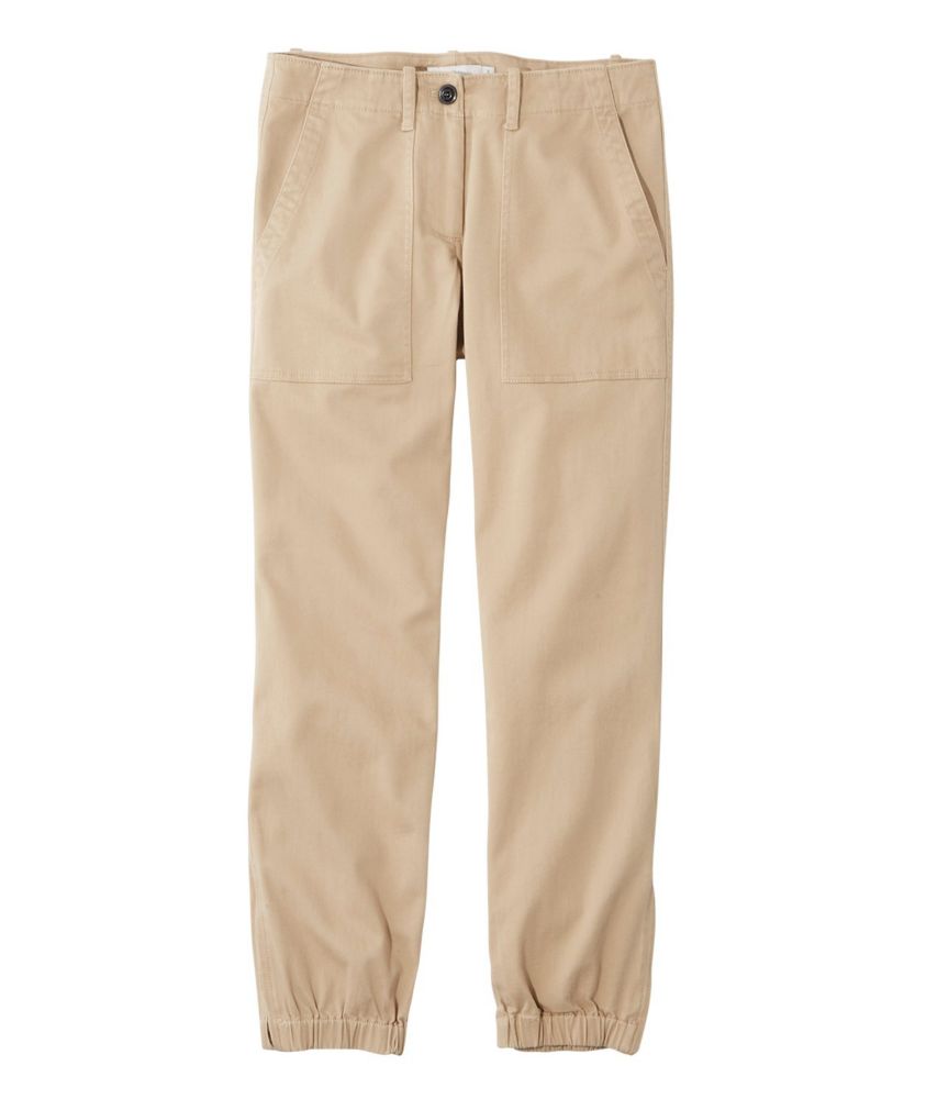 Image of Women's Signature Washed Twill Elastic Cuff Pants Tan  Reg