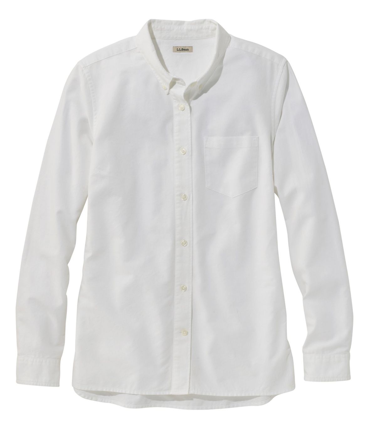 Organic Cotton Button-Front Shirt, Long-Sleeve