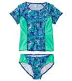 Girls' BeanSport Rash Guard Bikini, Lined, Print