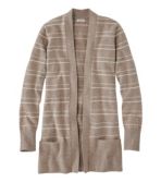 Classic Cashmere Open Cardigan with Pocket, Textured Stripe