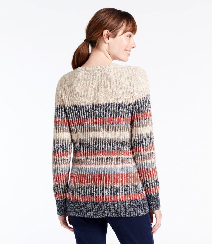 Cotton Ragg Sweater, Marled Crewneck Pullover, Multi Stripe at L.L.Bean