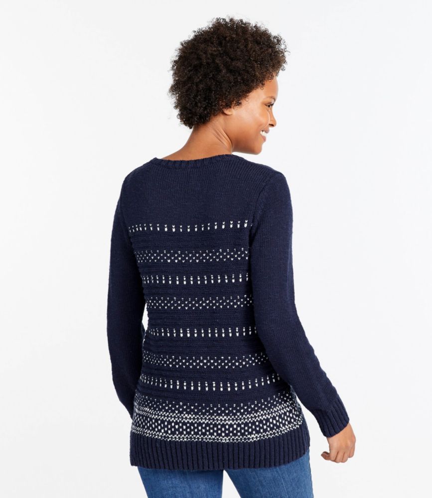 Cotton Ragg Sweater, Marled Crewneck Pullover, Birdseye