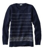 Cotton Ragg Sweater, Marled Crewneck Pullover, Birdseye