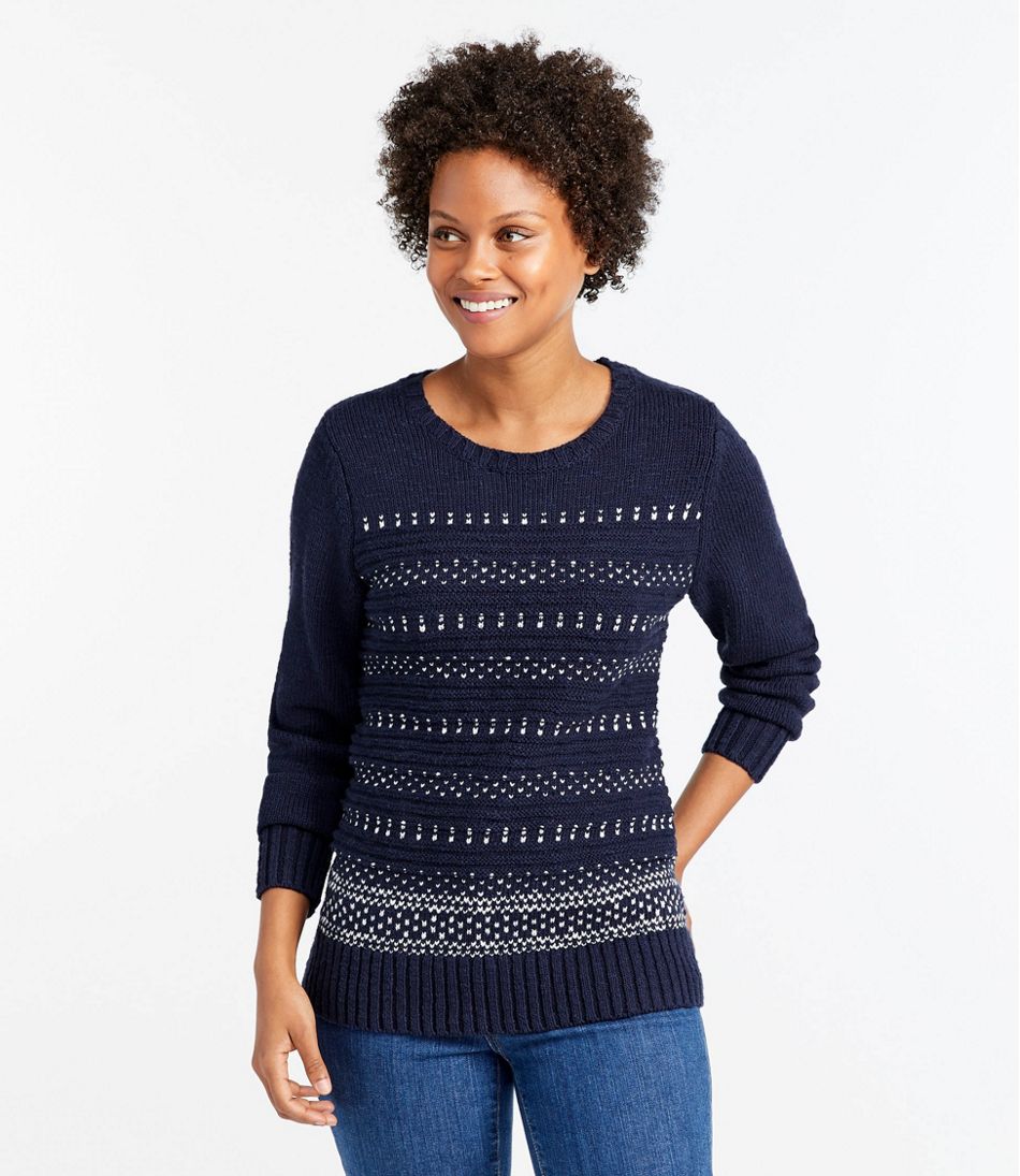 Cotton Ragg Sweater, Marled Crewneck Pullover, Birdseye | Sweaters