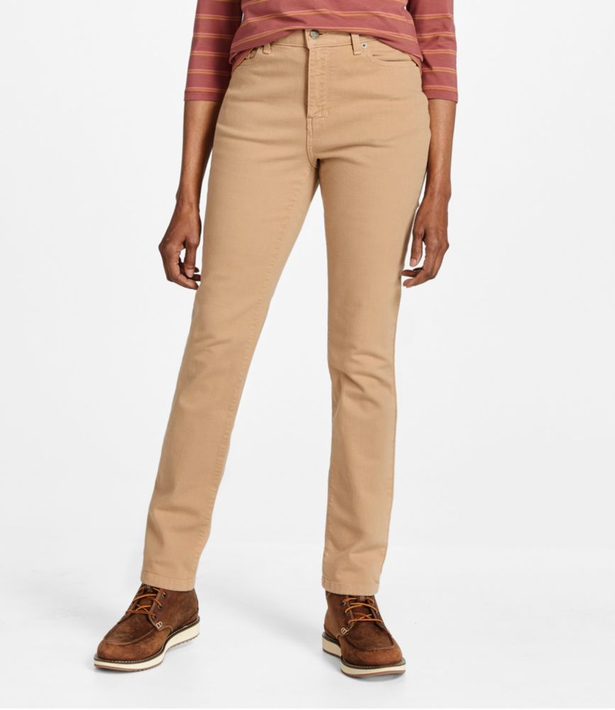 tan straight leg jeans