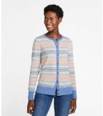 Women's Cotton/Cashmere Cardigan, Button-Front Stripe
