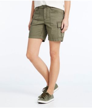 Women's Stretch Canvas Cargo Shorts, Mid-Rise