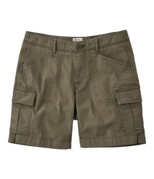 Women's Stretch Canvas Cargo Shorts, Mid-Rise