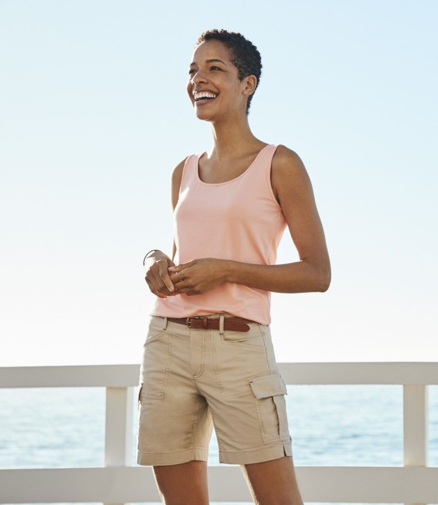 Women's Stretch Canvas Cargo Shorts, MidRise Shorts & Skorts at L.L.Bean