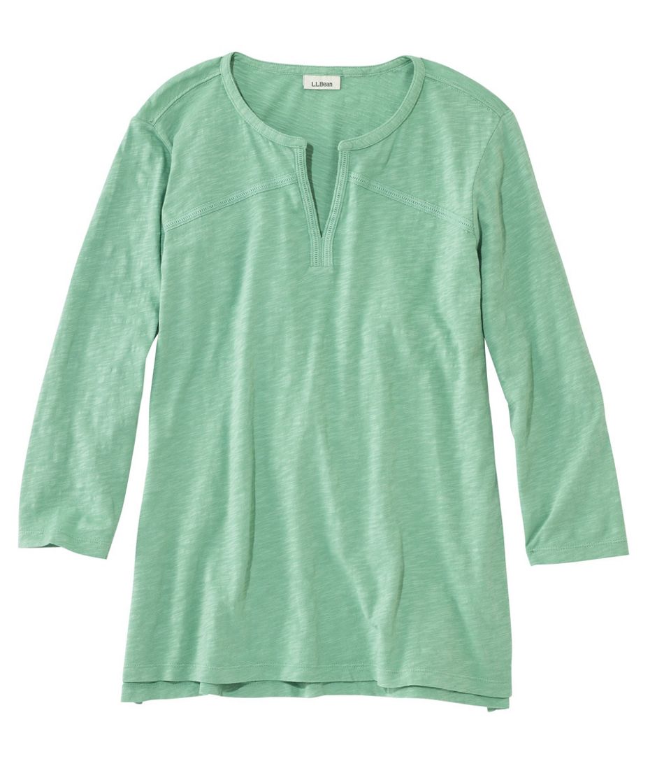 Women's Garment-Dyed Splitneck Tee | Shirts & Tops at L.L.Bean
