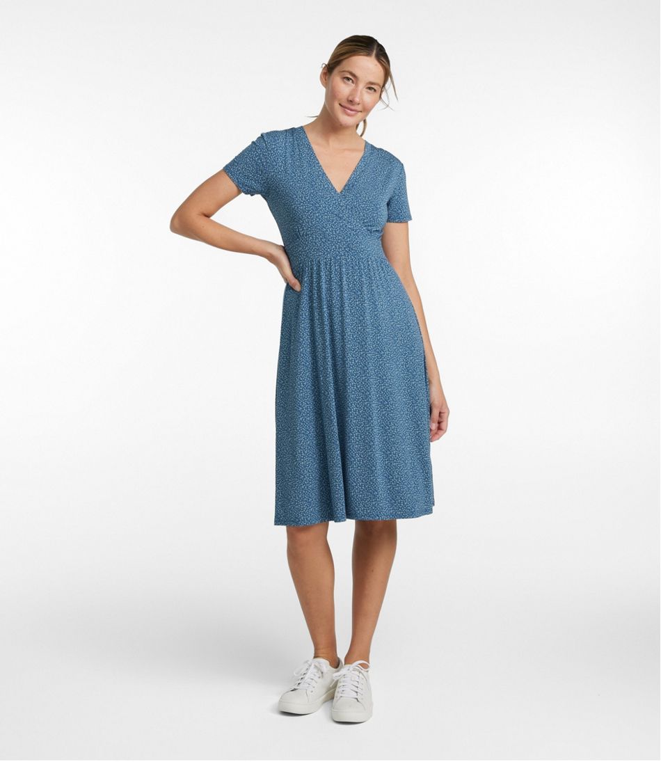 Women's Summer Knit Dress, Short-Sleeve Print & at
