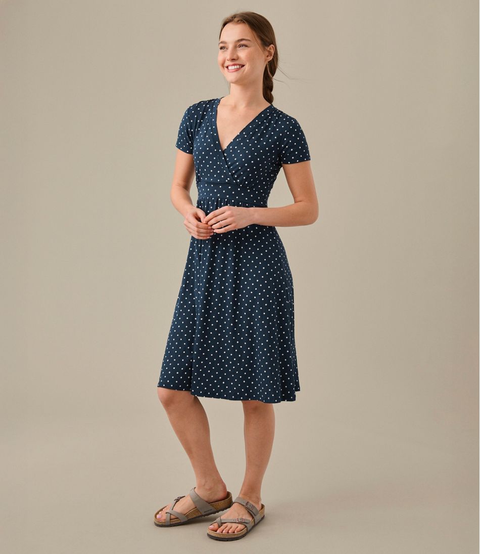 Women S Summer Knit Dress Short Sleeve Print