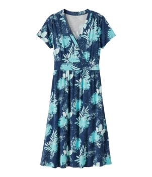 Women's Summer Knit Dress, Short-Sleeve Print